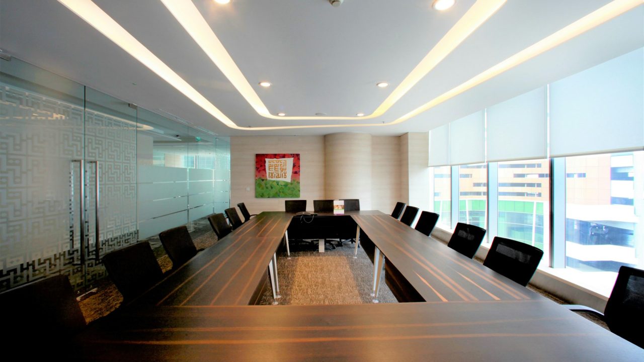 Modern interior with wood finishes