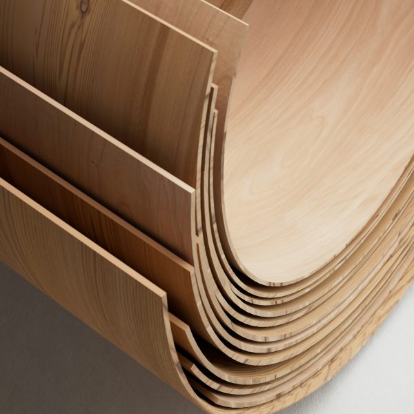 Stack of plywood panels